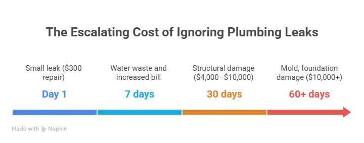 plumbing leak cost timeline texas infographic