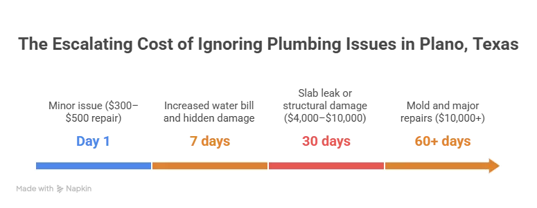 Plano, TX 2 plumbing leak cost timeline