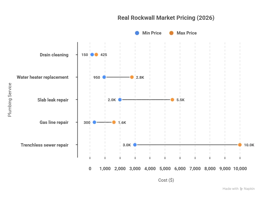 rockwall tx plumber cost chart 2026
