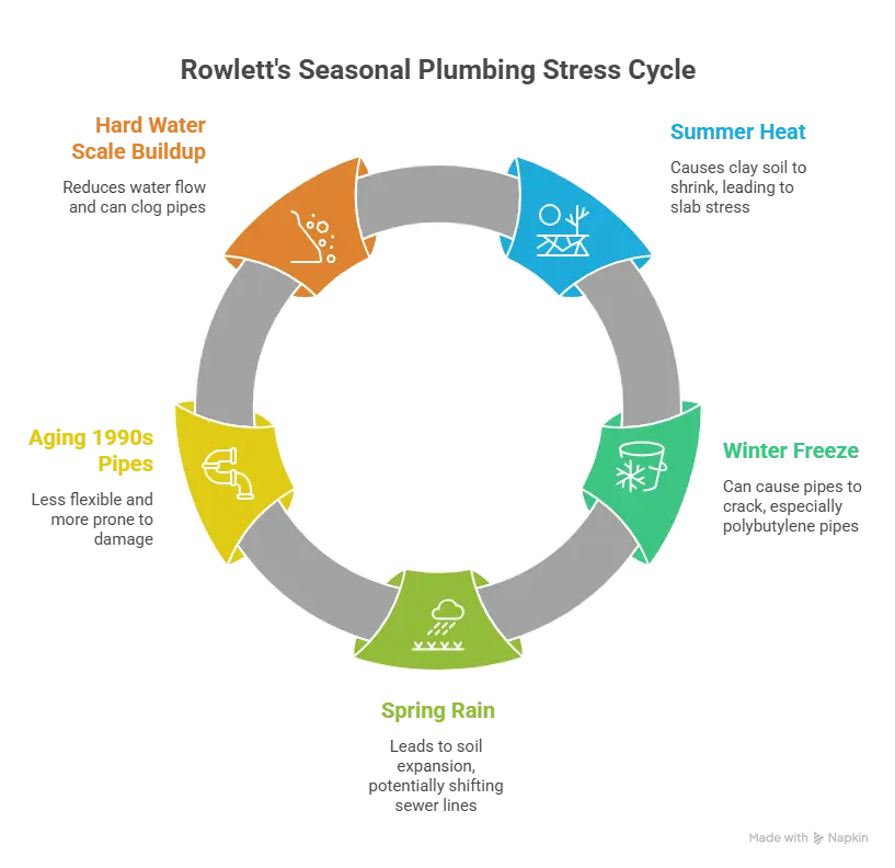 Rowlett, TX 10 rowlett plumbing seasonal cycle